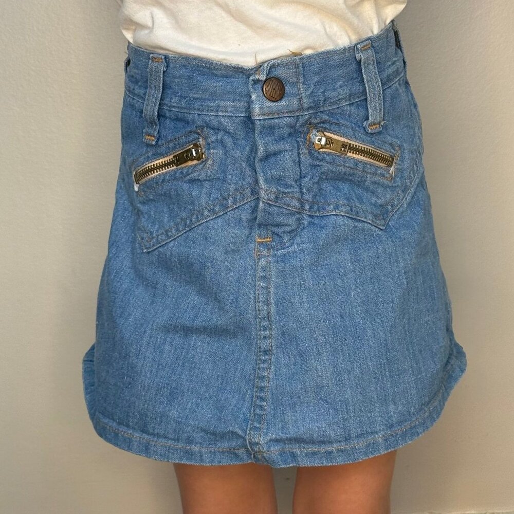 Vintage 1970s Denim Mini Skirt, Hillbilly Size 6